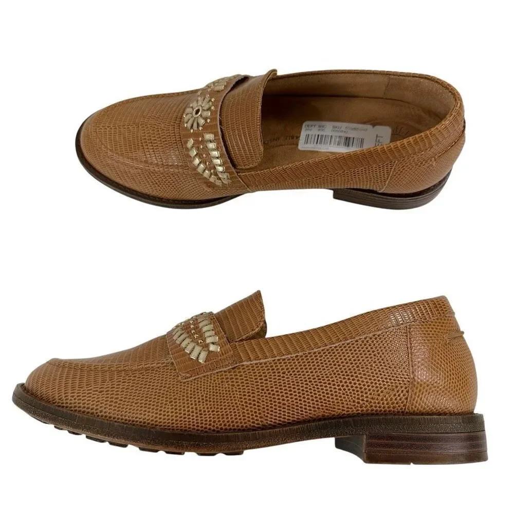 Brioso Frisco Lizard Embossed Leather Loafers Women’s Size 8.5